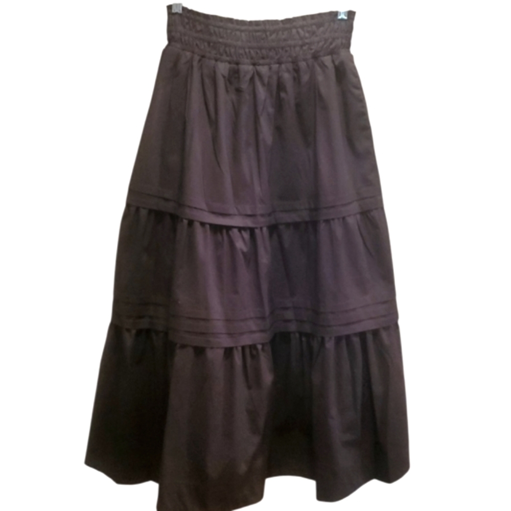 Industry Women's Black Flutter Sleeve Top & Midi Skirt Sz Med - Picture 4 of 13